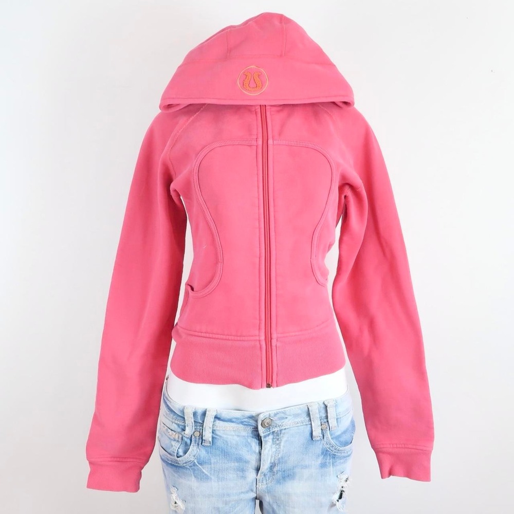 lululemon pink scuba zip up jacket hoodie y2k